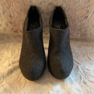 Vince Camuto Gray-Wool Stiletto Booties
